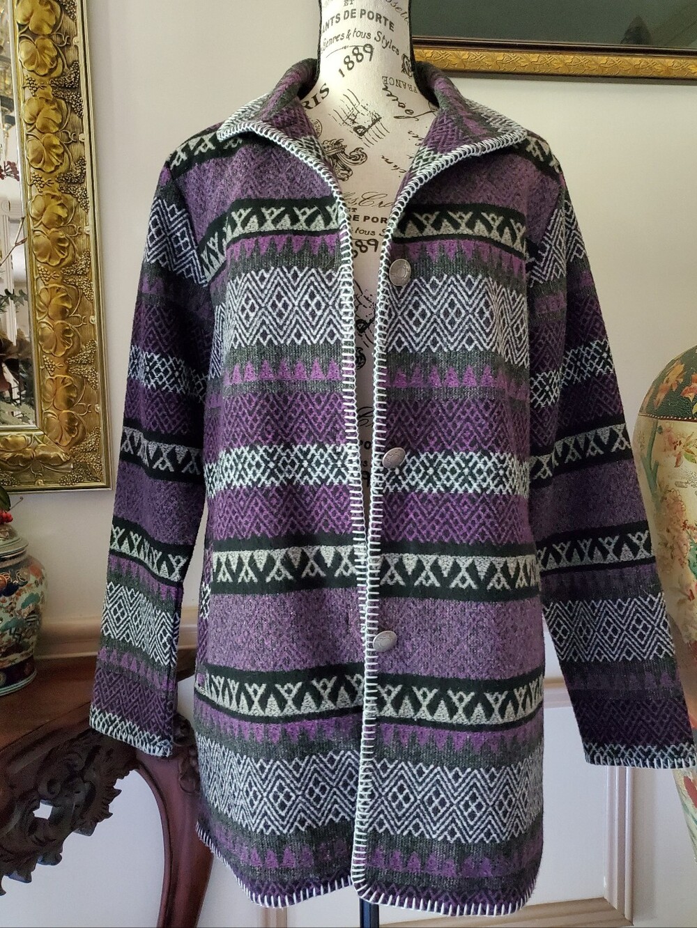 Outback Trading Company Moree Western Tapestry Jacket Purple M